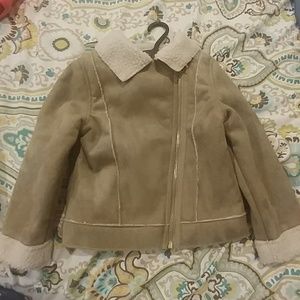 Girls Faux Shearling Moto Style Jacket